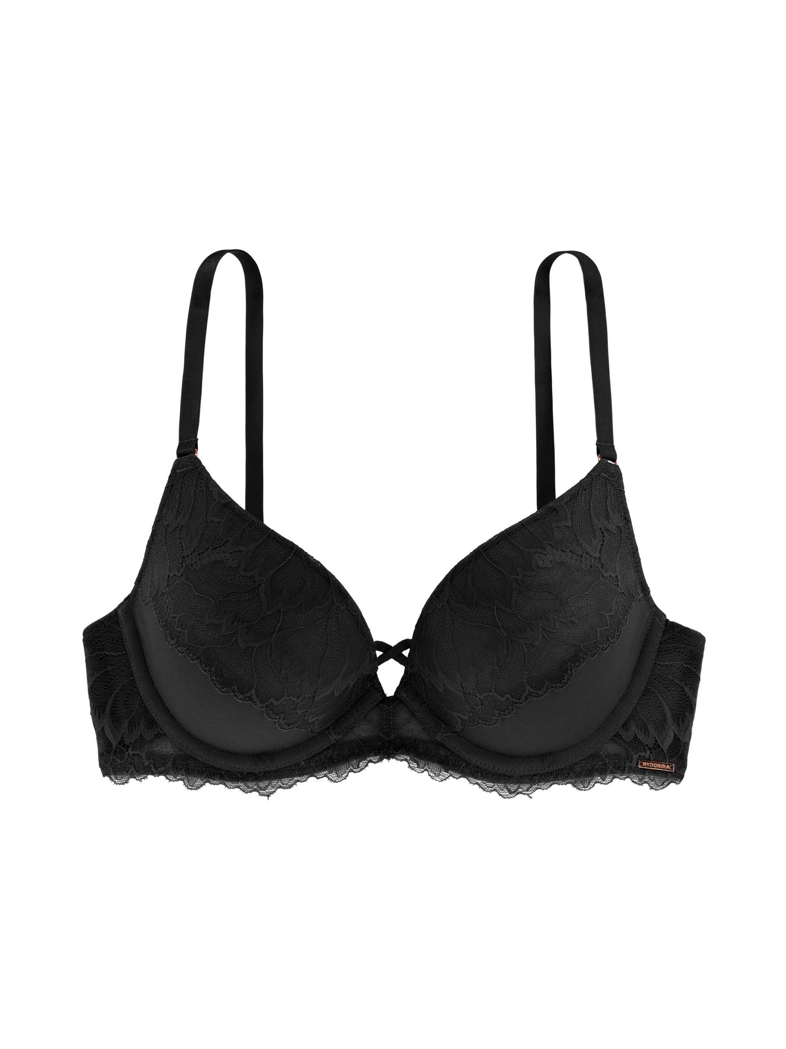 Feba Glamour Push-Up Fixed Tri Bikini – Black (Style: FG17B)
