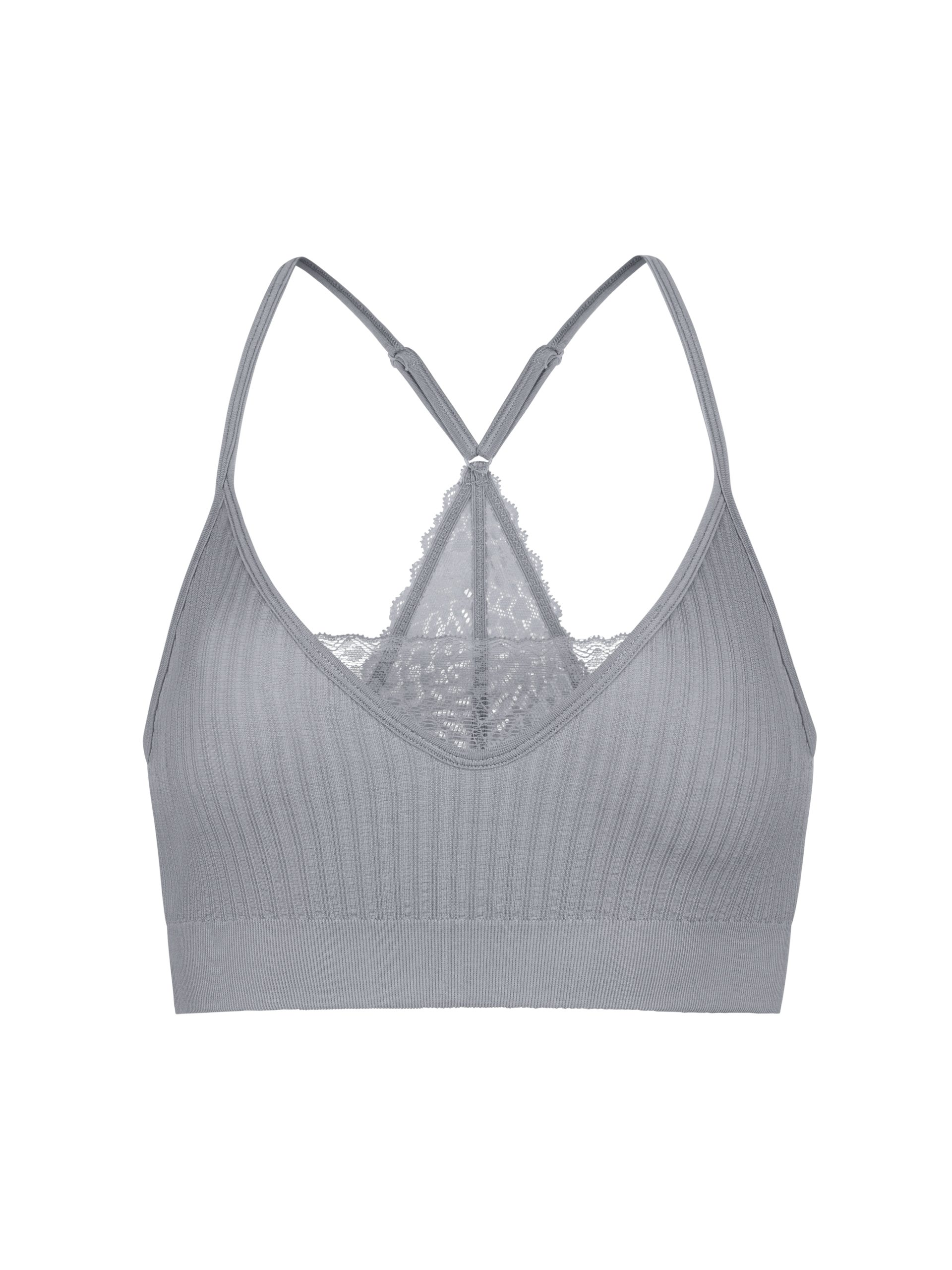 Stretch lace Bralette w/ removeable pads - Ash Grey – shopwithkarolyn